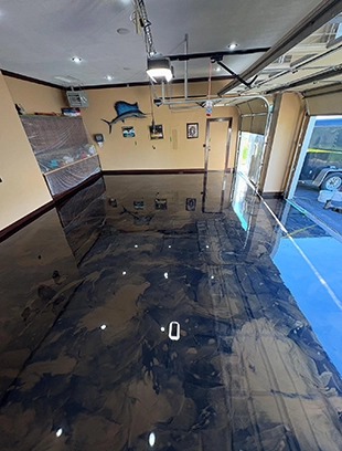 Epoxy flooring in garage