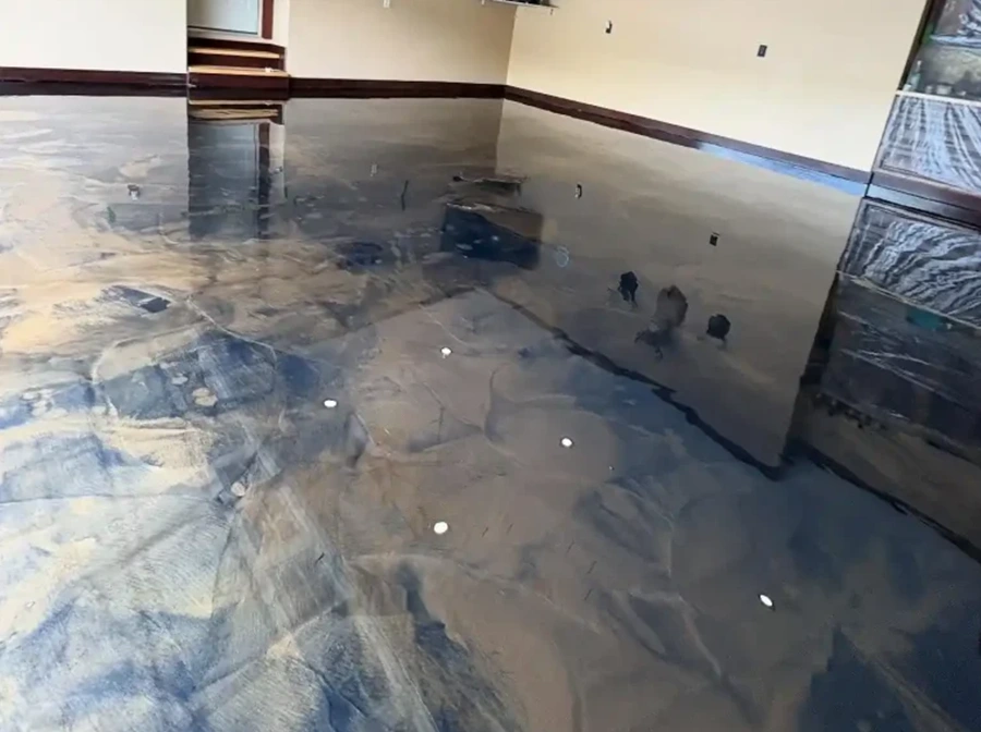 Smooth epoxy flooring garage