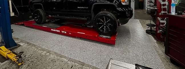 Commercial concrete flooring in garage